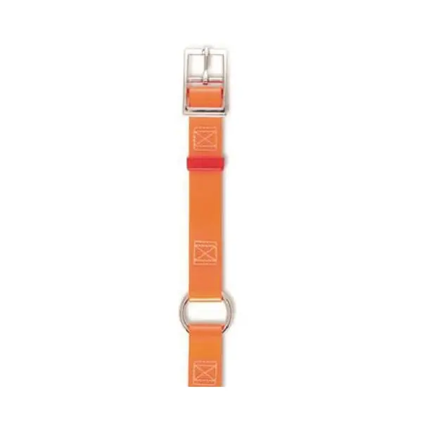 Scott Pet 1746OR12 Center Ring Collar, 12 in L Collar, 3/4 in W Collar, Nylon/Plastic, Day-Glo Orange