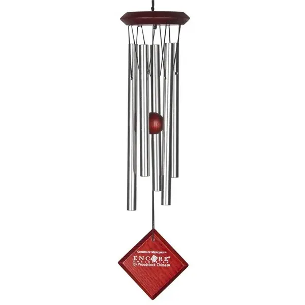 Woodstock Chimes Encore DCS14 Wind Chime, Aluminum/Wood, Silver, Hanging Mounting