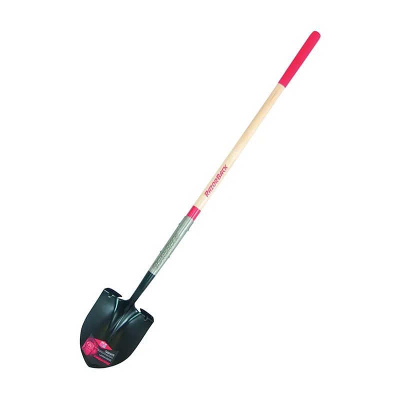 RAZOR-BACK 2593600 Shovel, 9 in W Blade, Steel Blade, Hardwood Handle, Long Handle, 48 in L Handle
