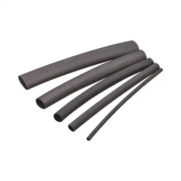 GB HST-500 Tubing, 1/2 to 1/4 in Dia, 4 in L, Polyolefin, Black