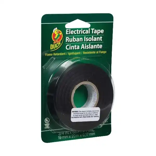 Duck 00-04005-02 Electrical Tape, 66 ft L, 3/4 in W, Vinyl Backing, Black