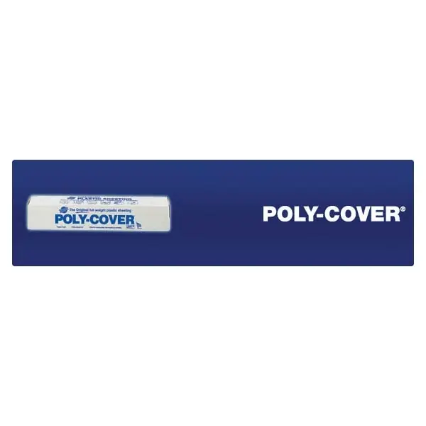 Poly-Cover 4X10-C Masking Sheet, 100 ft L, 10 ft W, Plastic Backing, Clear