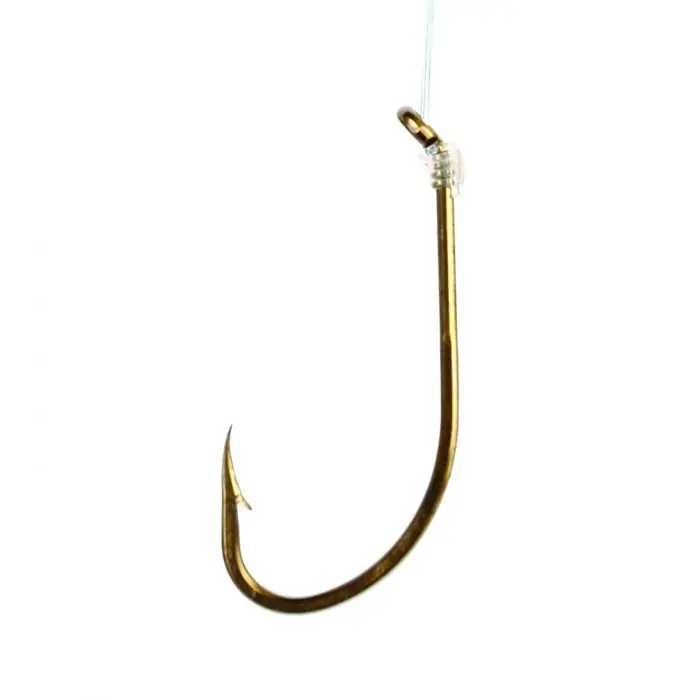 EAGLE CLAW 031-4 Standard Snelled Hook, 4, Bronze