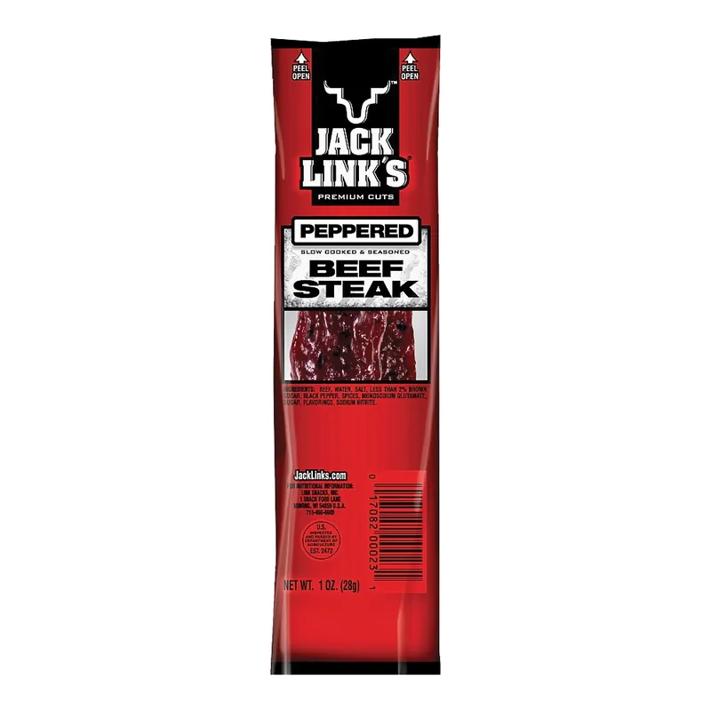 Jack Link‘s 02028 Beef Steak, Peppered Flavor, 1 oz Bag