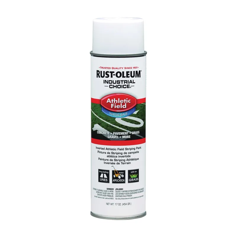 RUST-OLEUM INDUSTRIAL CHOICE 206043 Athletic Field Striping Paint, White, 17 oz, Aerosol Can