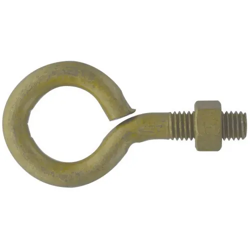 HILLMAN 322607 Eye Bolt with Hex Nut, 1/2 in Thread, Coarse Thread, Steel, Gold