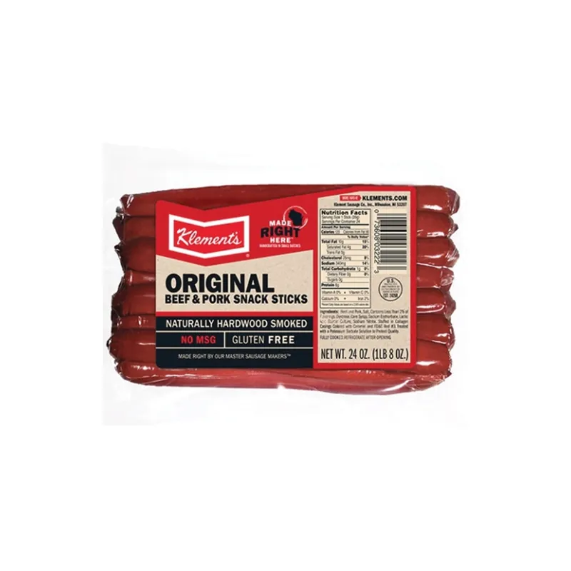 Klement‘s 3222 Original Snacks, Stick, Beef, Pork Flavor, 24 oz