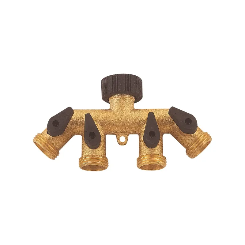Landscapers Select Faucet Manifold GB9114A - 3/4 in Female, 4-Port/Way, Brass