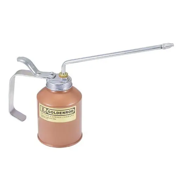 DUTTON-LAINSON 720 Oiler, 12 oz Capacity, 11-3/4 in H, Angle Spout, Steel, Powder-Coated Copper Bronze/Zinc