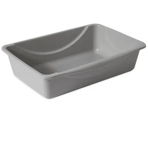 PETMATE 22184 Basic Litter Pan, 16 in W, 12 in D, Plastic, Gray