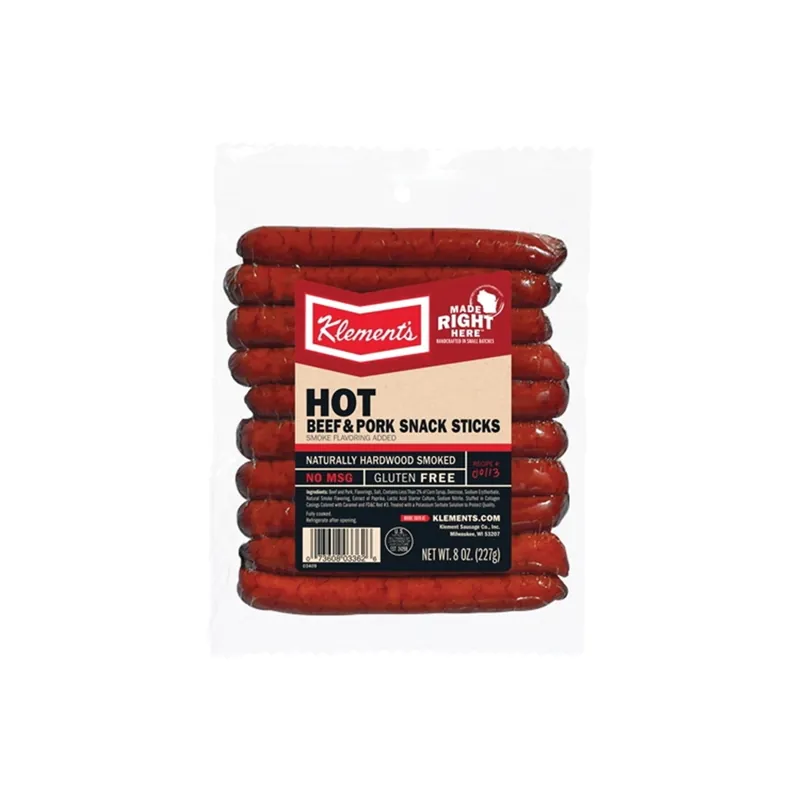 Klement‘s 3409 Hot Snacks, Stick, Beef, Pork Flavor, 8 oz