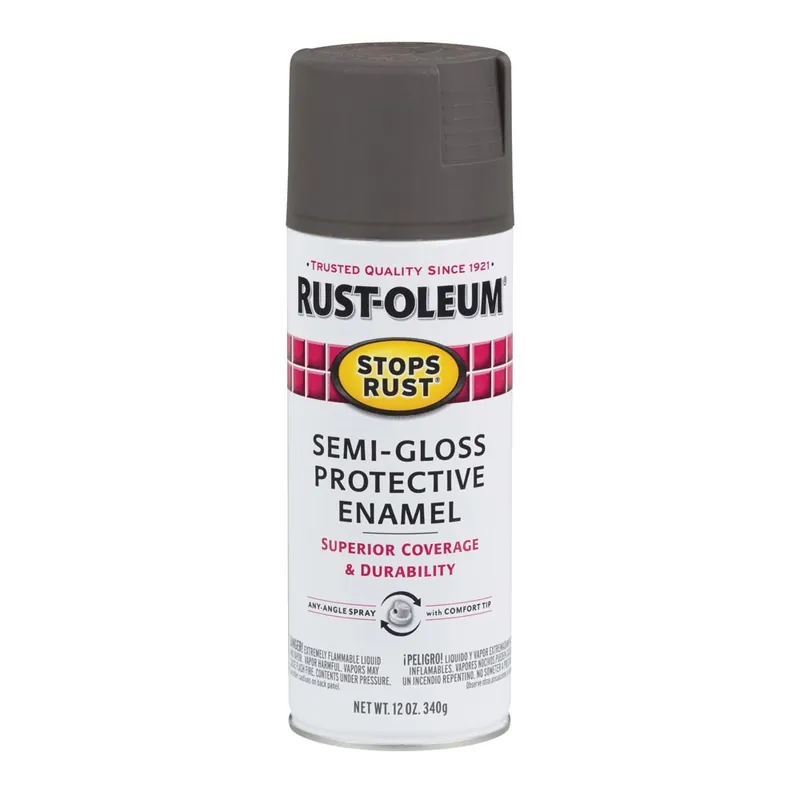 RUST-OLEUM STOPS RUST 7754830 Protective Enamel Spray Paint, Semi-Gloss, Anodized Bronze, 12 oz, Aerosol Can