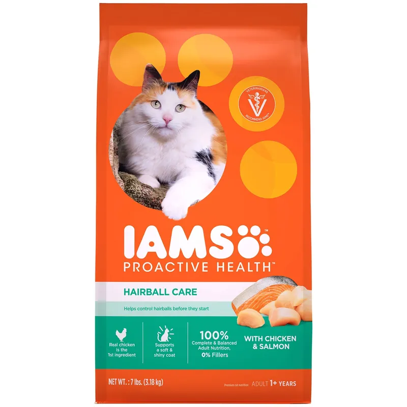 IAMS PROACTIVE HEALTH 71243 Cat Food, Dry, Chicken, Salmon Flavor, 7 lb