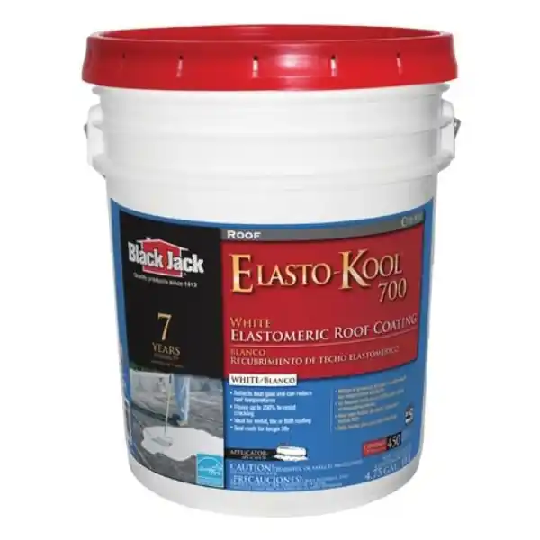 Black Jack Elasto-Kool 700 5527-1-30 Elastomeric Roof Coating, White, 5 gal Pail, Liquid
