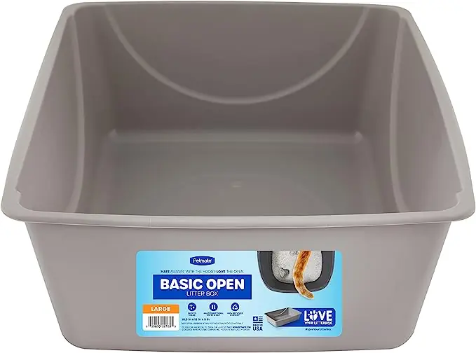 Petmate Open Cat Litter Box Large - Mouse Grey