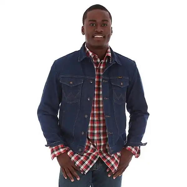 Wrangler CowBoy Cut 74145PW Men‘s Jacket, Cotton, Prewashed Denim, Spread Collar, Button Closure, Regular
