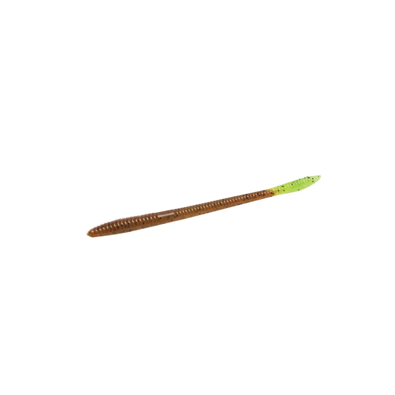 Zoom 006-015 Trick Worm Bait, Chartreuse/Pumpkin Bait