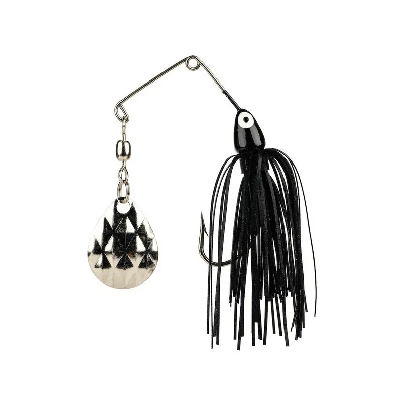 Strike King MK-10G Mini-King Spinner Bait, Wire Bait, Diamond Dust/Silicone, Black Bait