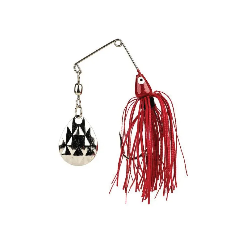 Strike King MK-69G Mini-King Spinner Bait, Wire Bait, Diamond Dust/Silicone, Red Bait