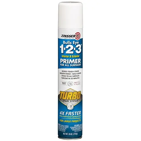 ZINSSER Bulls Eye 343746 Turbo Spray Primer, White, 26 oz