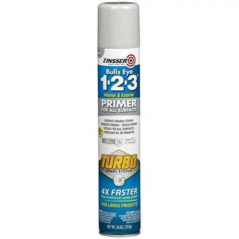 ZINSSER Bulls Eye 343748 Turbo Spray Primer, Gray, 26 oz