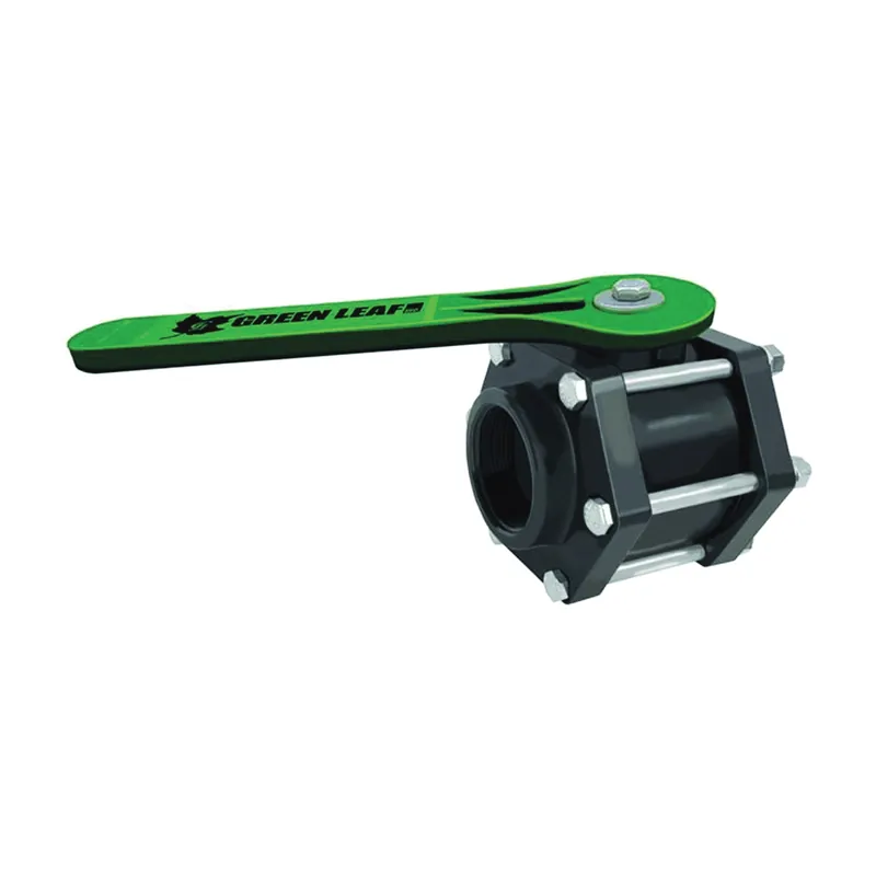 GREEN LEAF V200FP Ball Valve, 2 in Connection, Female NPT, 100 psi Pressure, Manual Actuator, Polypropylene Body