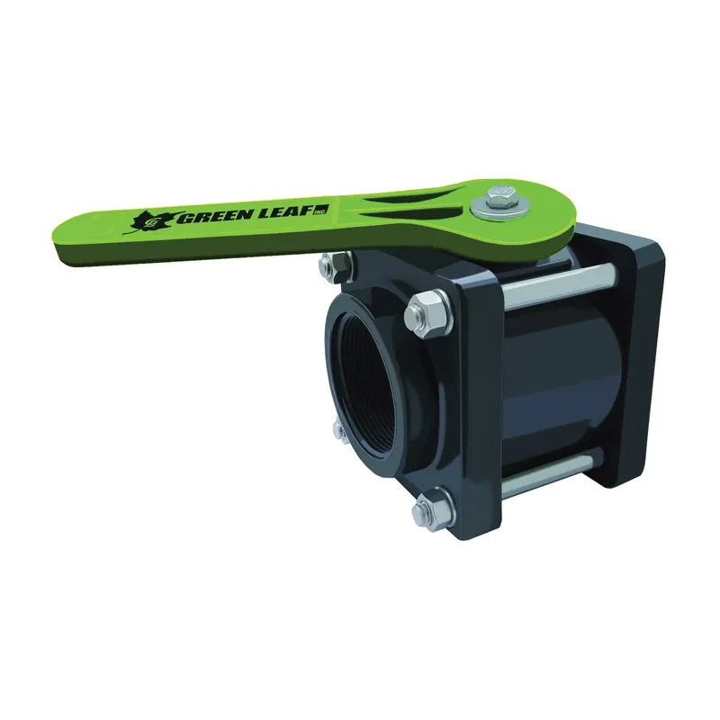 GREEN LEAF V204FP Ball Valve, 2 in Connection, Female NPT, 100 psi Pressure, Manual Actuator, Polypropylene Body