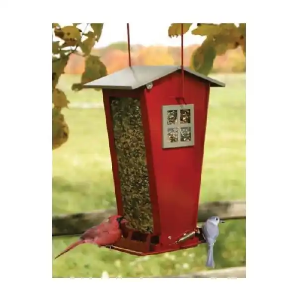 Audubon NA35194 Hanging Snack Shack Bird Feeder - Red 7lbs.