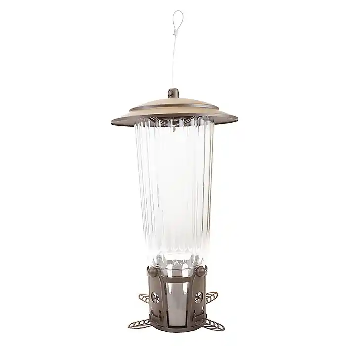Perky-Pet Squirrel-Be-Gone Max 334 Bird Feeder, Rustic, 4 lb, 4-Port/Perch, Metal/Plastic, 17-1/2 in H