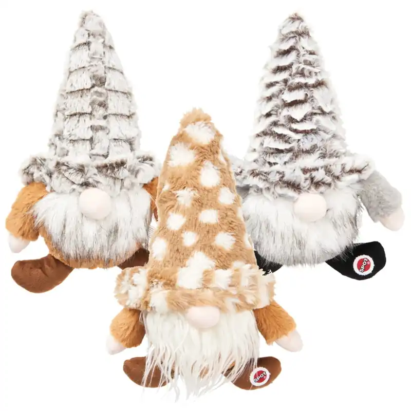 Spot Woodsy Gnome Series 54561 Dog Toy, Plush, Squeaker Toy, Gnomes, Paper, Assorted