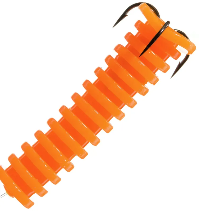 Catfish Charlie Dip Bait Worms - 3 Pack - Orange