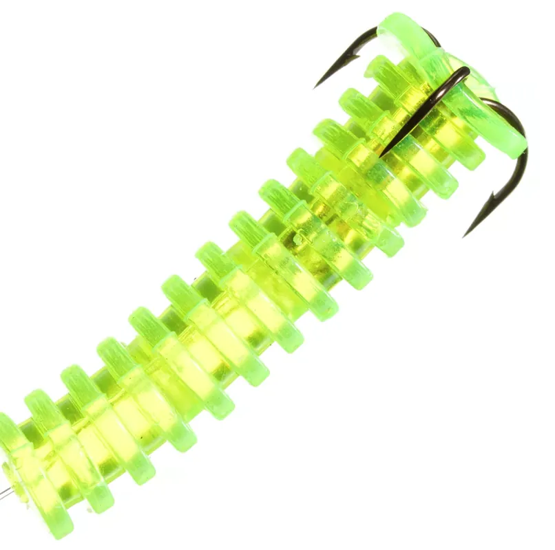 Catfish Charlie Dip Bait Worms - 3 Pack - Chartreuse