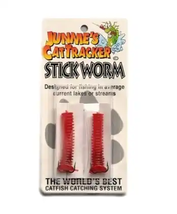 Junnie‘s Cat Tracker Stick Worm Lure - Red 2 Pack