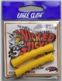 Junnie‘s Cat Tracker Tubie Single Hook Lure - Yellow 2 Pack