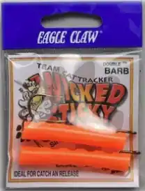Junnie‘s Cat Tracker Tubie Single Hook Lure - Orange 2 Pack