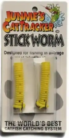 Junnie‘s Cat Tracker Stick Worm Catfish Lure - Yellow 2 Pack