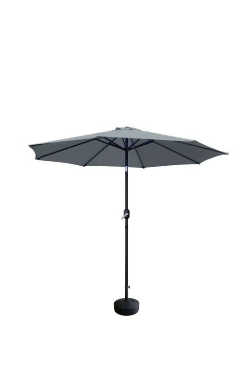 Livingscape 9‘ Round Aluminum Market Patio Umbrella - Grey
