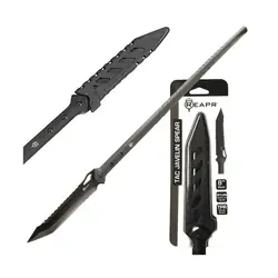 REAPR 11022 TAC Javelin Serrated Spear, Stainless Steel, Black Oxide, 44 in OAL