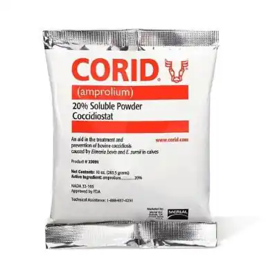 Merial Corid 20% Soluble Powder Oral Antibiotics - 10 oz Bag