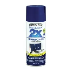 RUST-OLEUM PAINTER‘S Touch 249854 Satin Spray Paint, Satin, Midnight Blue, 12 oz, Aerosol Can