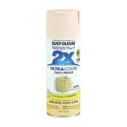 RUST-OLEUM PAINTER‘S Touch 249065 Satin Spray Paint, Satin, Strawflower, 12 oz, Aerosol Can