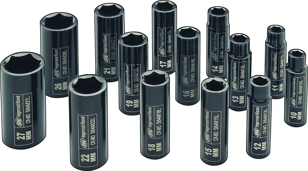 Ingersoll Rand SK4M14LN 1/2" Drive Metric Universal Impact Socket Set (14 Piece)