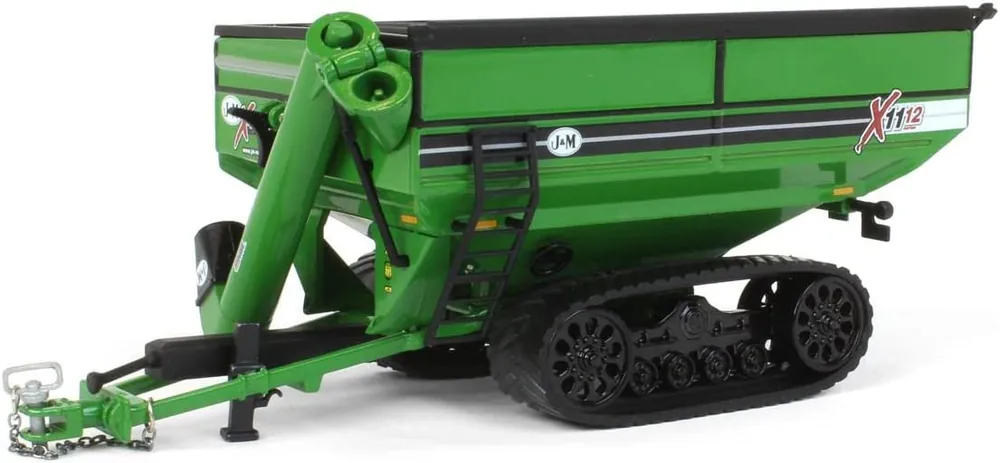 SpecCast J&M 1112 X-Tended Reach Green Grain Cart With Tracks Toy 1 64 Scale