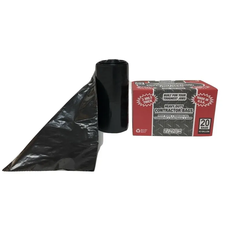 Heavy Duty Contractor 42 Gallon Trash Bags - 20 Count