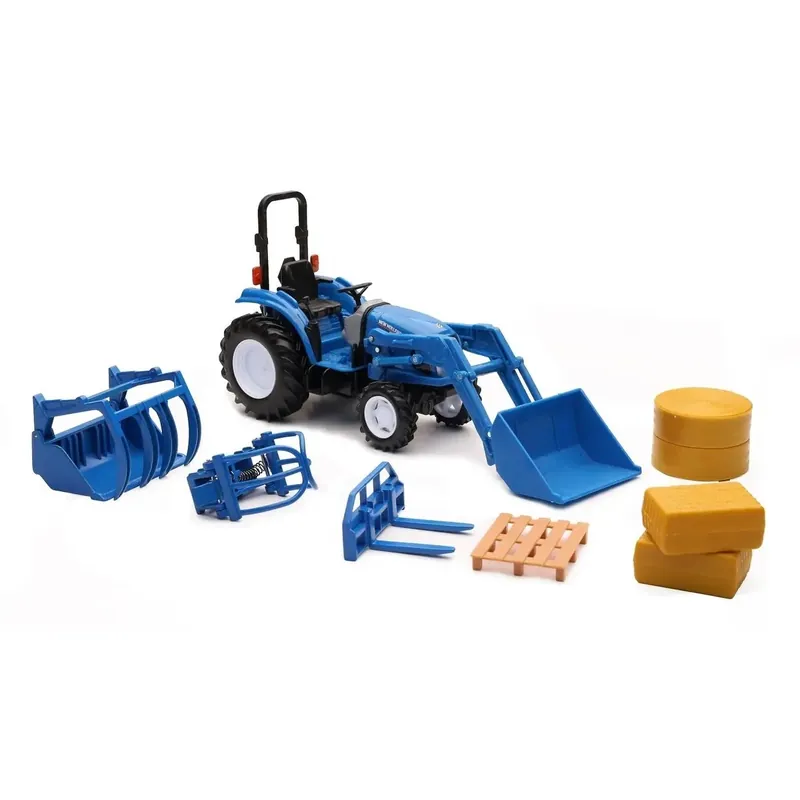 New Ray New Holland Boomer 55 Tractor Toy with Attachments 1 20 Scale