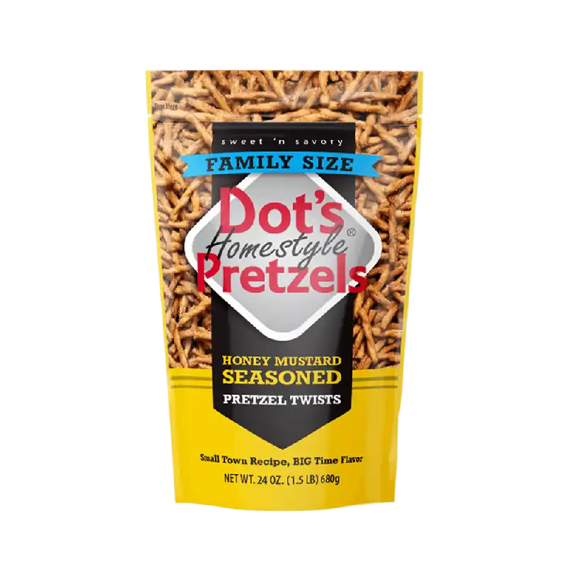 Dot‘s Homestyle Pretzels - Honey Mustard Flavor - Family Size 24 oz.