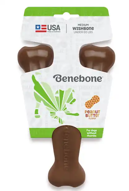 Benebone Wishbone Medium Dog Chew Toy - Peanut