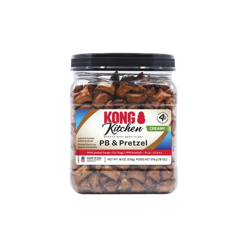 Kong Kitchen Creamy Peanut Butter & Pretzel Dog Treats 18oz
