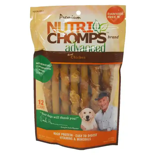 NutriChomps 5" Real Chicken Wrapped Advanced Mini Twist - 12 Count