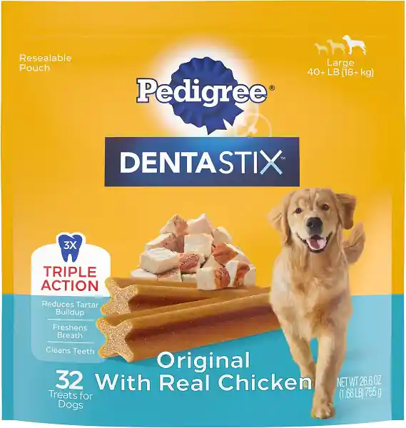 Pedigree Dentastix Dental Treats Original Flavor Dental Bones for Large Dogs, 32-Count